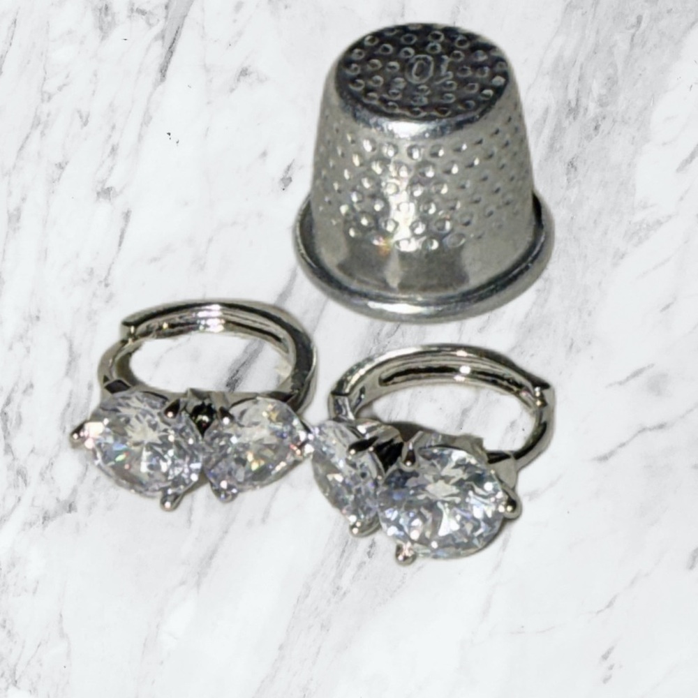 Elegant Silver Huggies Earrings